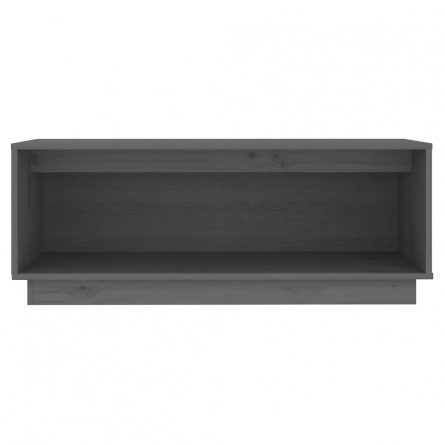 Meuble TV Gris 90x35x35 cm Bois de pin massif Meuble TV Gris 90x35x35 cm Bois de pin massif