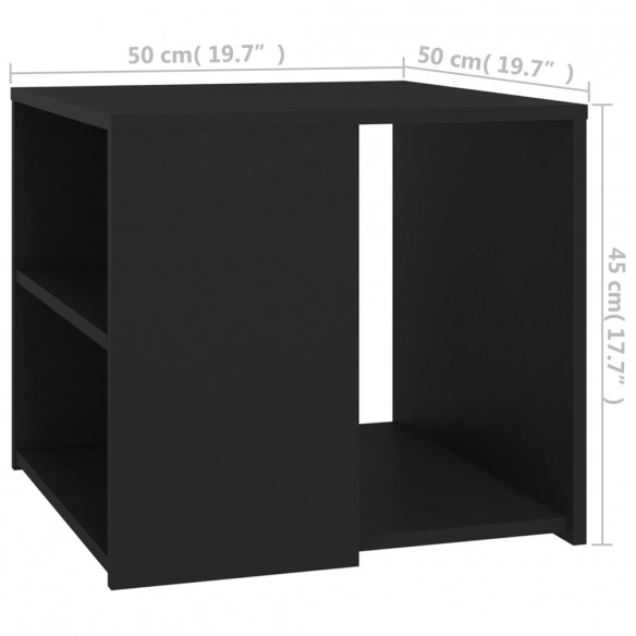 Table d'appoint Noir 50x50x45 cm Aggloméré