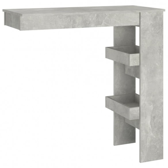 Table de bar murale Gris Béton 102x45x103,5cm Bois d'ingénierie