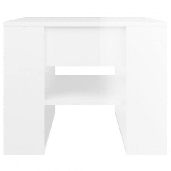 Table basse Blanc brillant 55,5x55x45 cm Bois d'ingénierie
