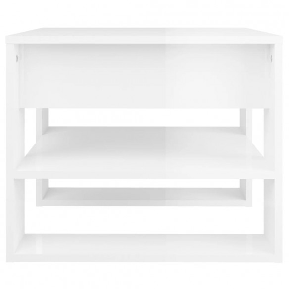 Table basse Blanc brillant 55,5x55x45 cm Bois d'ingénierie