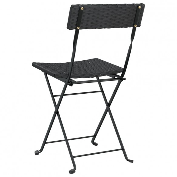 Chaises de bistrot pliantes 4 pcs Noir Résine tressée et acier