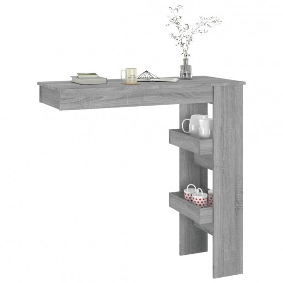 Table bar murale Sonoma gris 102x45x103,5 cm Bois d'ingénierie