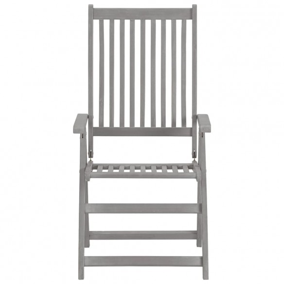 Chaises inclinables de jardin 3 pcs avec coussins Bois d'acacia