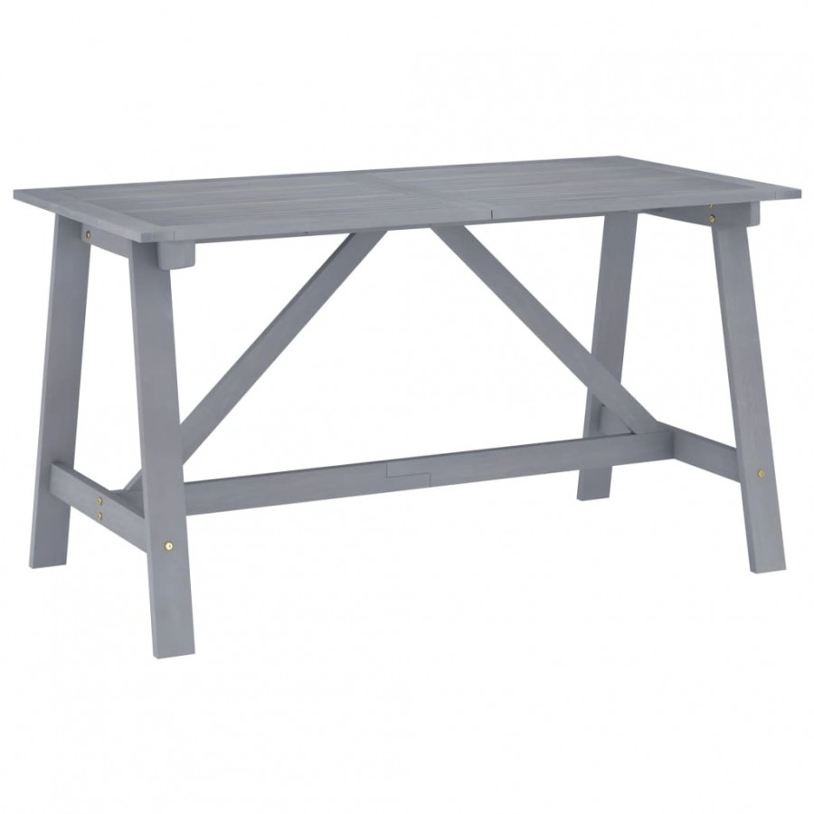 Table à dîner de jardin Gris 140x70x73,5cm Bois d'acacia massif