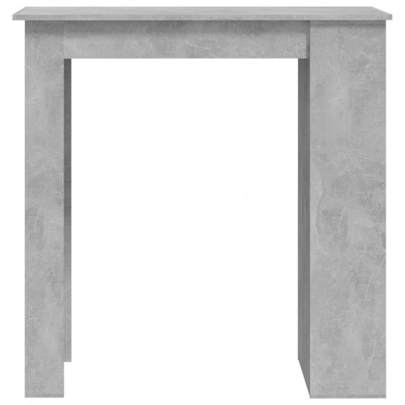 Table de bar à étagère de rangement Gris béton 102x50x103,5 cm