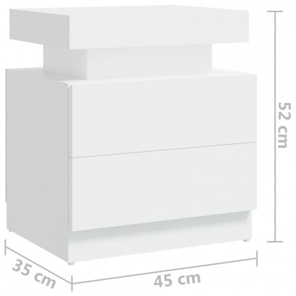Table de chevet Blanc 45x35x52 cm Aggloméré