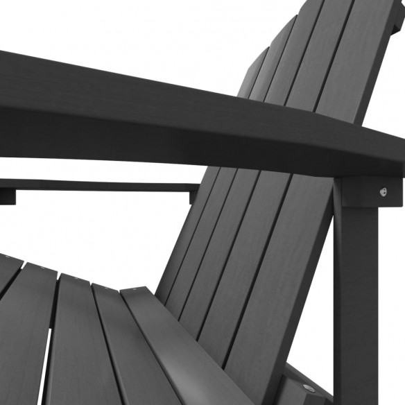 Chaise de jardin Adirondack avec repose-pied PEHD Anthracite