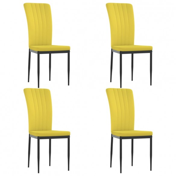 Chaises à manger lot de 4 Jaune moutarde Velours