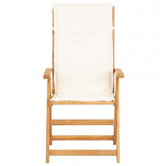 Chaises inclinables de jardin 2 pcs Marron Bois solide d'acacia