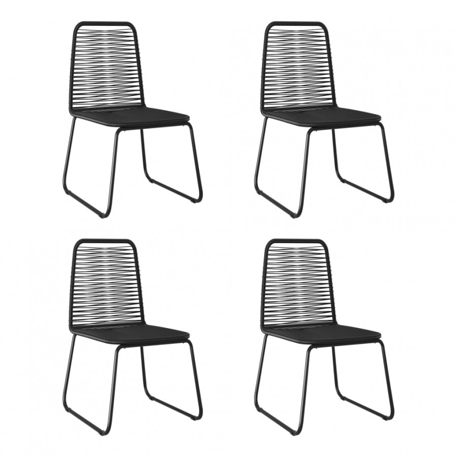 Chaises d'extérieur 4 pcs Résine tressée Noir