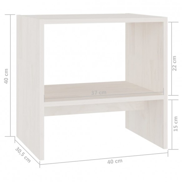 Tables de chevet 2 pcs Blanc 40x30,5x40 cm Bois de pin massif