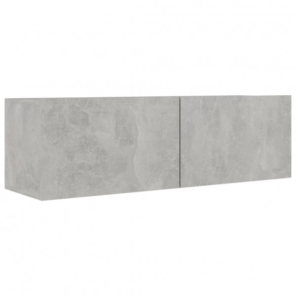 Ensemble de meuble TV 4 pcs Gris béton Aggloméré