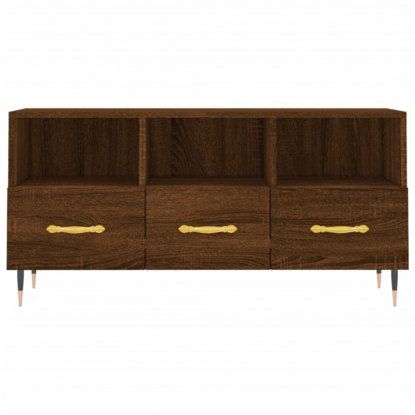 Meuble TV chêne marron 102x36x50 cm bois d'ingénierie