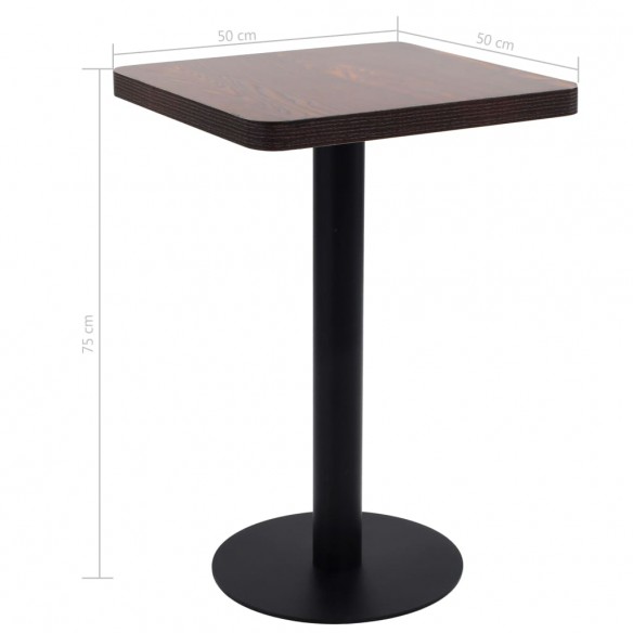 Table de bistro Marron foncé 50x50 cm MDF