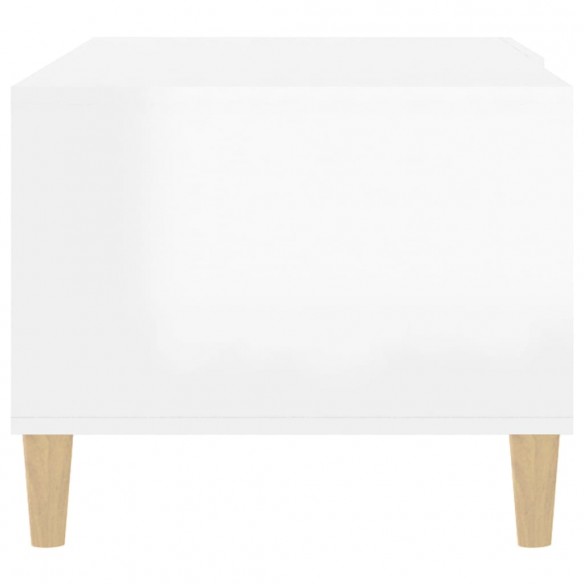 Table basse Blanc brillant 89,5x50x40 cm Bois d'ingénierie