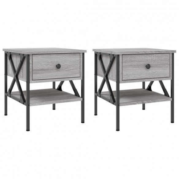 Tables de chevet 2 pcs sonoma gris 40x42x45 cm bois ingénierie