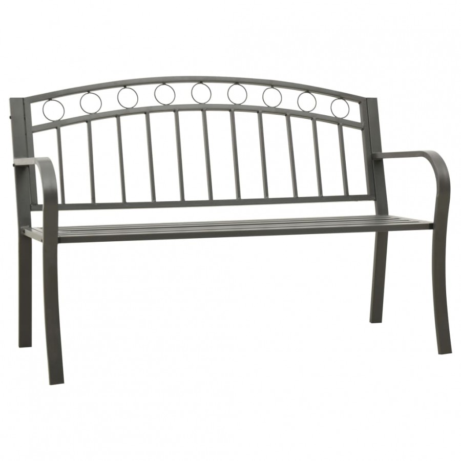 Banc de jardin Gris 120 cm Acier