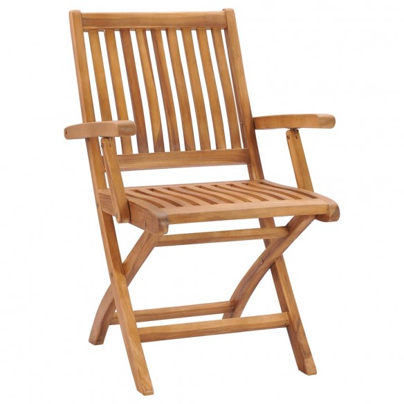 Chaises de jardin pliables 2 pcs Bois de teck massif