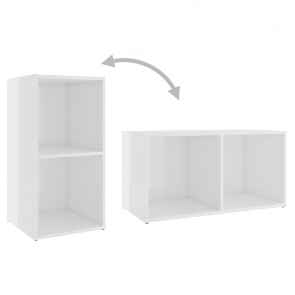 Meubles TV 2 pcs Blanc brillant 72x35x36,5 cm Aggloméré