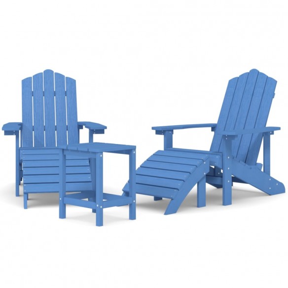 Chaises de jardin Adirondack repose-pied table PEHD Bleu aqua