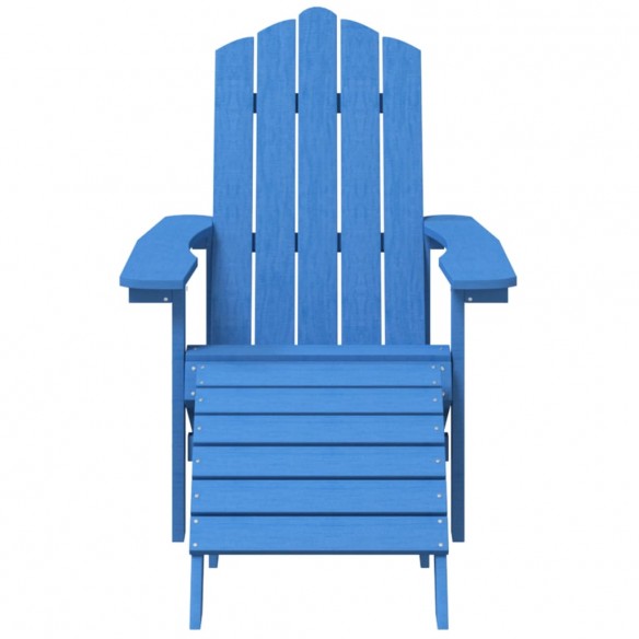 Chaises de jardin Adirondack 2 pcs avec repose-pieds PEHD Bleu