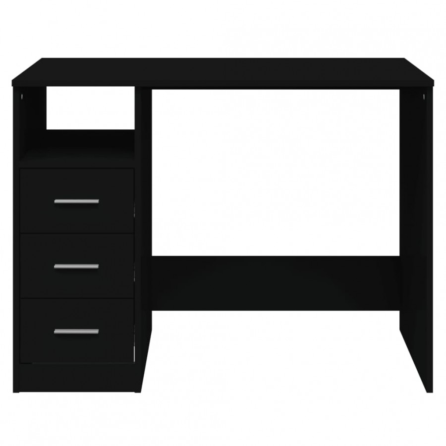 Bureau avec tiroirs Noir 102x50x76 cm 