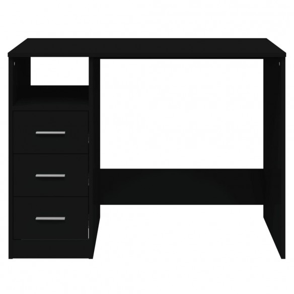 Bureau avec tiroirs Noir 102x50x76 cm Bois d'ingénierie
