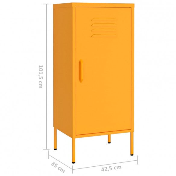 Armoire de rangement Jaune moutarde 42,5x35x101,5 cm Acier