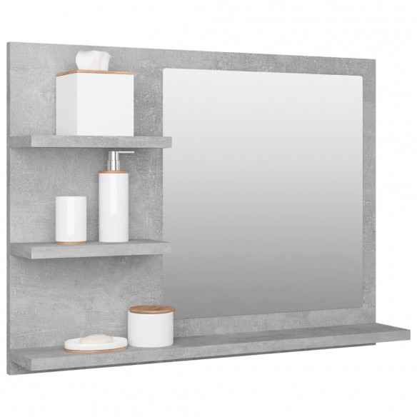 Miroir de salle de bain Gris béton 60x10,5x45 cm Aggloméré