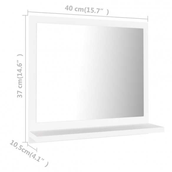 Miroir de salle de bain Blanc 40x10,5x37 cm Aggloméré