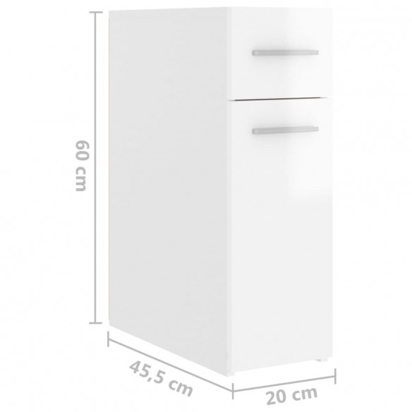 Armoire d'apothicaire Blanc brillant 20x45,5x60 cm Aggloméré