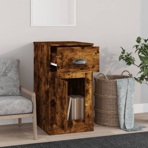 Armoire latérale avec tiroir chêne fumé 40x50x75 cm