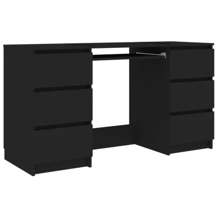 Bureau Noir 140x50x77 cm Aggloméré 2