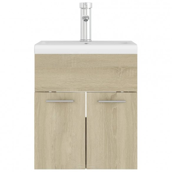 Armoire d'évier avec lavabo intégré Chêne sonoma Aggloméré