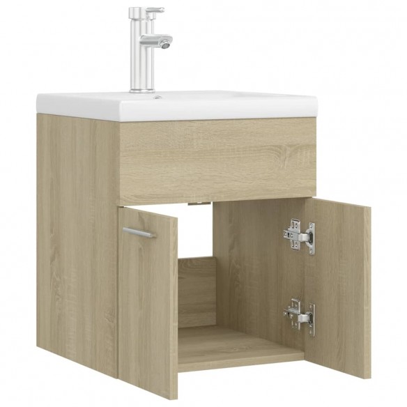 Armoire d'évier avec lavabo intégré Chêne sonoma Aggloméré