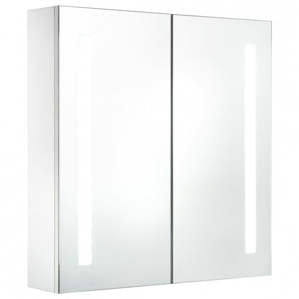 Armoire de salle de bain à miroir LED 60x14x62 cm
