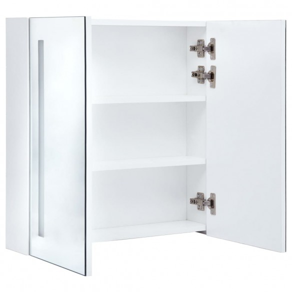 Armoire de salle de bain à miroir LED 60x14x62 cm