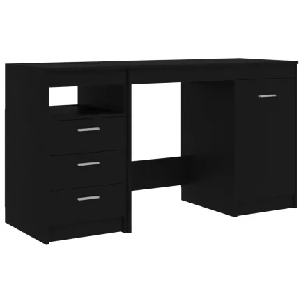 Bureau Noir 140x50x76 cm Aggloméré 2