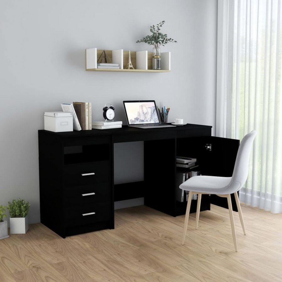 Bureau Noir 140x50x76 cm Aggloméré Bureau Noir 140x50x76 cm Aggloméré