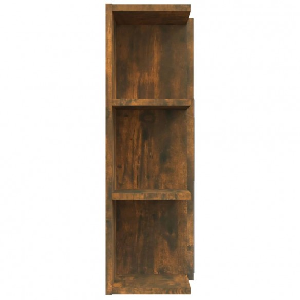 Armoire à miroir de salle de bain Chêne fumé 80x20,5x64 cm Bois