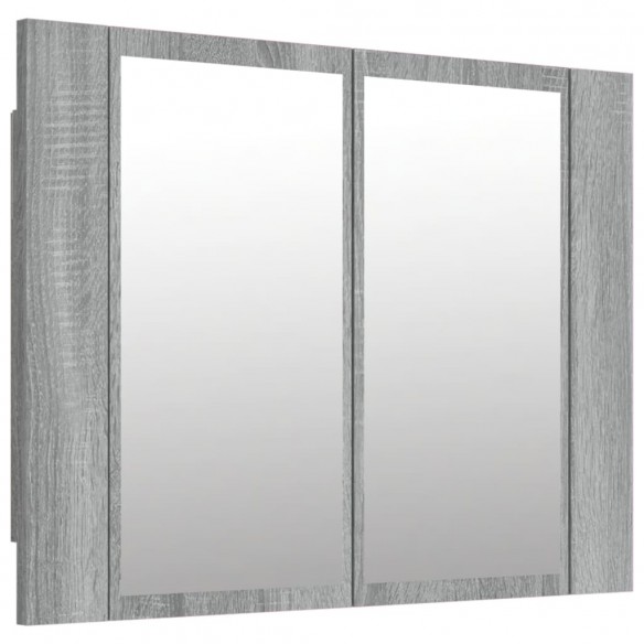 Armoire à miroir LED Sonoma gris 60x12x45 cm Bois d'ingénierie