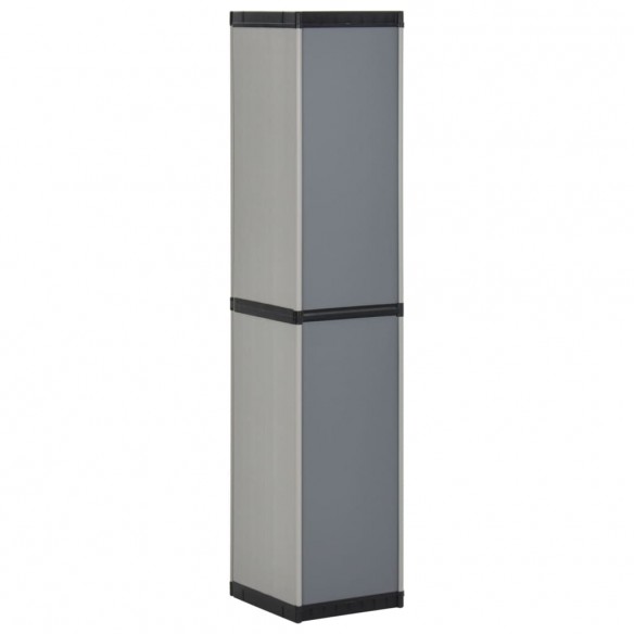 Armoire de rangement de jardin 3 étagères Gris/noir 34x40x168cm