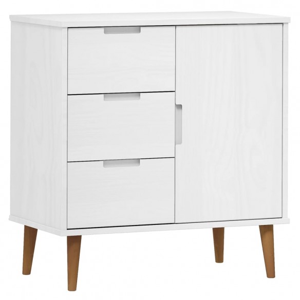 Buffet MOLDE Blanc 76,5x40x80 cm Bois massif de pin