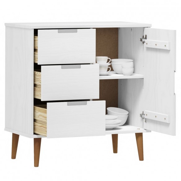 Buffet MOLDE Blanc 76,5x40x80 cm Bois massif de pin