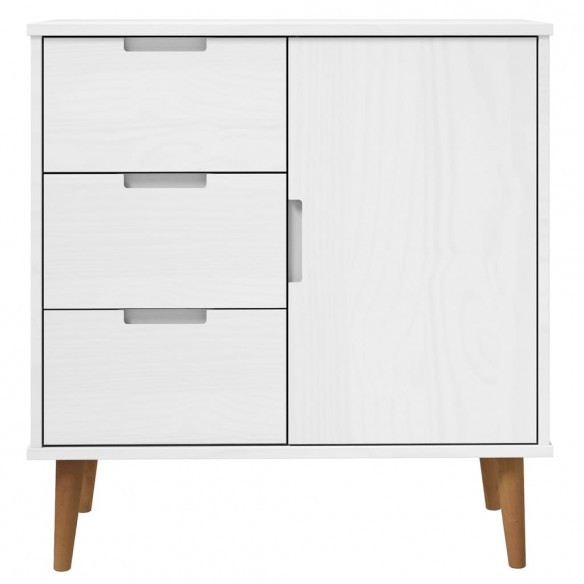 Buffet MOLDE Blanc 76,5x40x80 cm Bois massif de pin