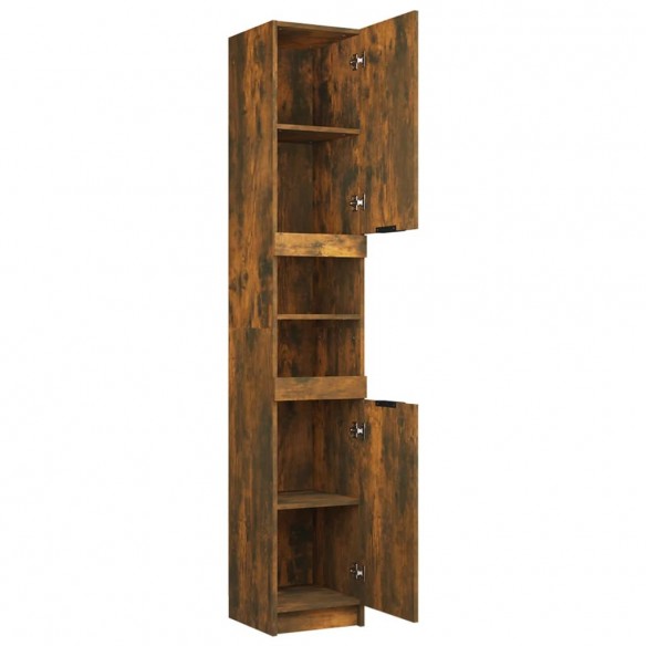 Armoire de bain Chêne fumé 32x34x188,5 cm Bois d'ingénierie