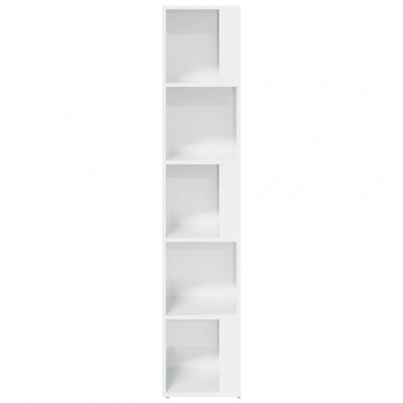 Armoire d'angle Blanc brillant 33x33x164,5 cm Aggloméré