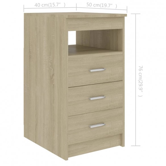 Armoire à tiroirs Chêne sonoma 40x50x76 cm Bois d'ingénierie