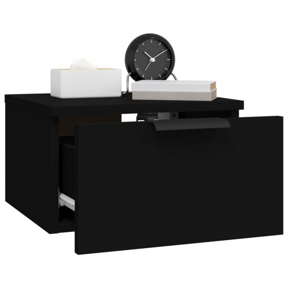 Tables de chevet murales 2 pcs noir 34x30x20 cm